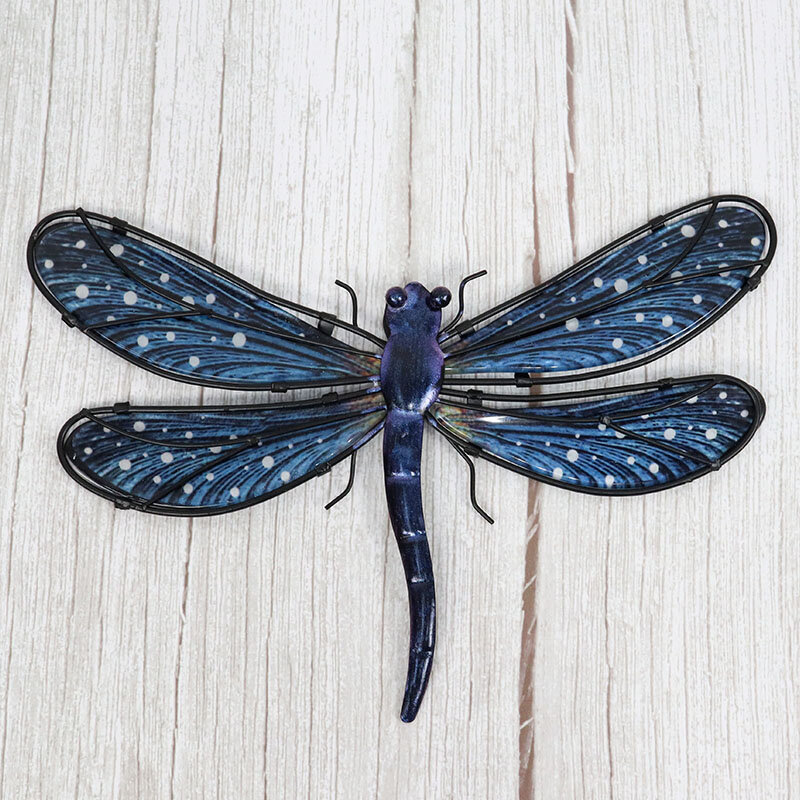 Metal Dragonfly Wall Artwork for Garden Decoration Miniaturas Animal Outdoor Statues and Sculptures for Yard Decoration