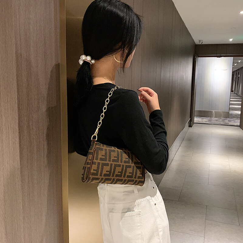 Luxury Women PU Leather Geometric Print Korean Satchel 2020 Fashion High-Quality Canvas Versatile Single Shoulder Messenger Bag