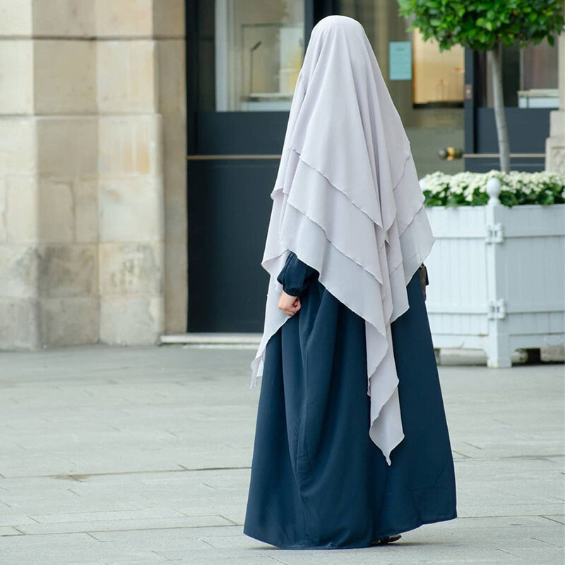 2024 baru Muslim Khimar tiga lapisan Ruffles hijab Dubai Turki Wanita Arab sorban kepala Islami pakaian doa