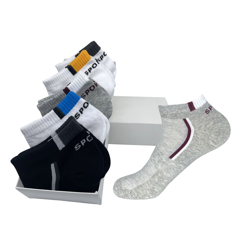 5 Paare/los Männer Socken Mesh Atmungsaktive Kurze Casual Socken Sommer Baumwolle Sport Socken Ankle Socken Set Meias große größe 45 46 47 48