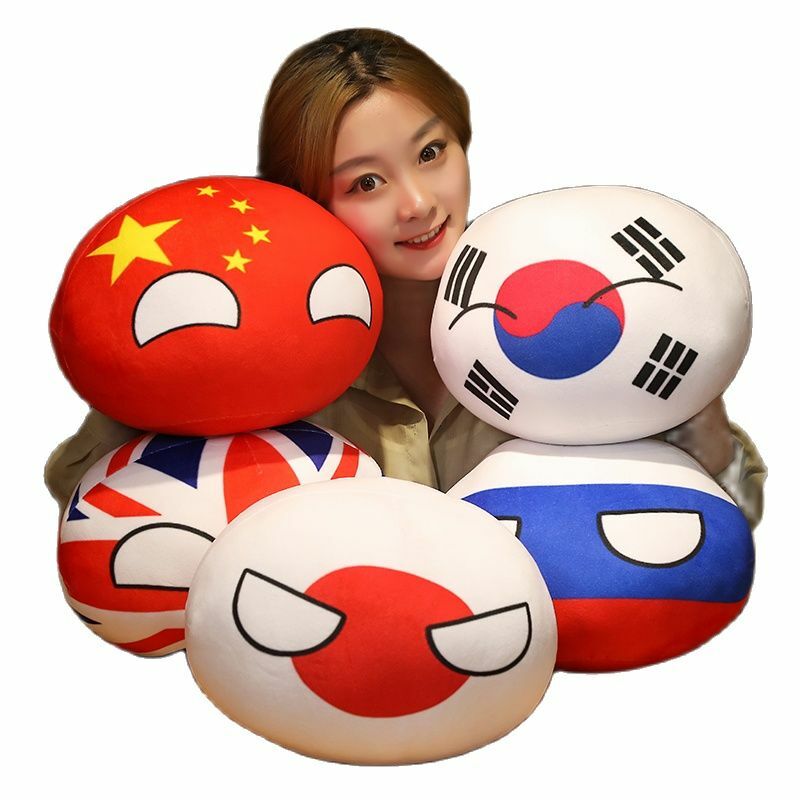 Polandball – poupée en peluche de 10cm, jouet de boule de campagne, pendentif, USA, FRANCE, russie, royaume-uni, japon, allemagne, corée, italie