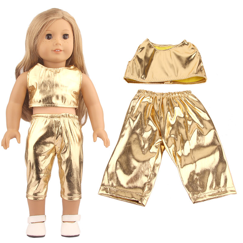 Vestiti per bambole For17 pollici American Doll Sneakers Vest + pantaloni Cropped scarpe sportive per 43cm New Born Baby & OG,Russia Girl Doll