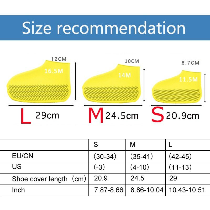 Waterproof Shoe Cover Silicone Unisex Shoes Bag Protectors Rain  Boots for Indoor Outdoor Non-slip Rainy Days Travel Accessories
