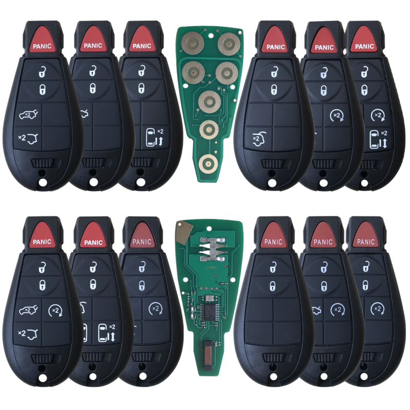 Remoto Key Fob 7 Button Fob, Chrysler 300C Voyager 2008 2009 2010, Jeep Cherokee, Dodge Caliber Journey, 434MHz, Novo