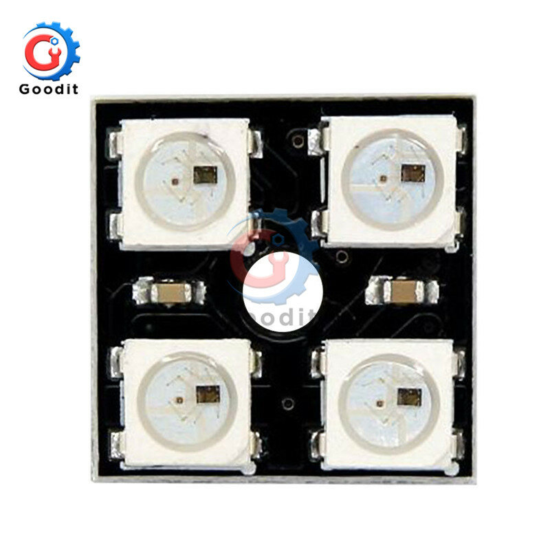 4 Saluran WS2812 5050 RGB LED Modul Panel Lampu DC 5V 4Bit Sorot Warna Penuh LED Modul Tepat untuk Arduino Diy Kit 2*2