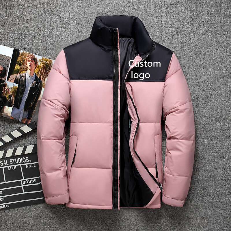 2021 New Mens Logo personalizzato Streetwear giacca a vento stampa giacca in cotone da uomo Sport maschile personalizza cappotto Punk con cerniera per il tempo libero