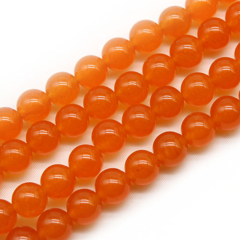 Natürliche Stein AAA Orange Chalcedon Jade Perlen Lose Spacer Perlen Für Schmuck Machen DIY Mode-Armband 15 "Strand 6/8/10/12mm