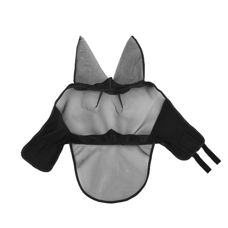 Outdoor Breathable Comfortable Anti-mosquito Protection Against Flies  Full Face Mask Meshed Protector Nasal Cover for Horse