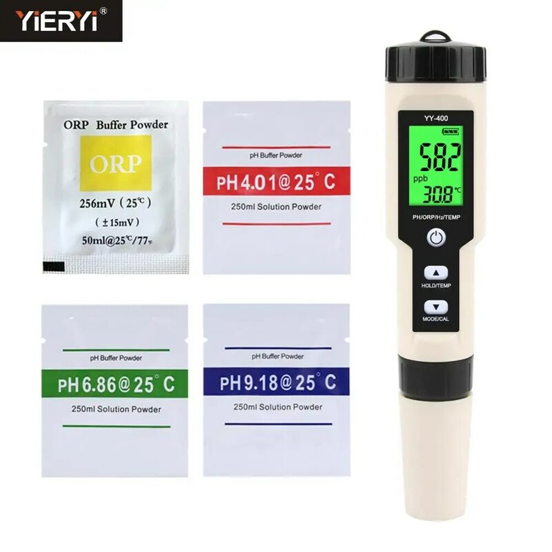 yieryi Portable Dissolved Hydrogen H2 Meter Digital pH Orp Tester For Driking Water
