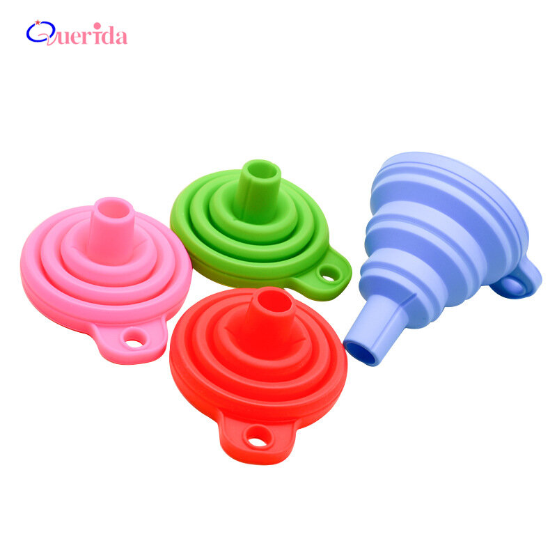 1Pcs Silicone Collapsible Foldable Funnel Household Kitchen Cooking Tools Portable Wine Mini Portable Oil Pot Funnel