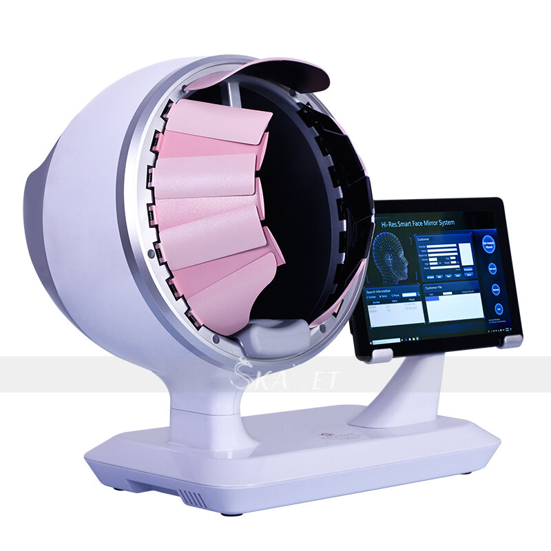 Máquina analizadora facial automática ajustable, Panel Falt inalámbrico, mejora la piel seca para el tratamiento