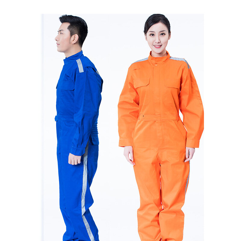 Uniformes reflectantes de algodón para hombre y mujer, traje de soldadura, reparación de automóviles, taller de seguridad, mono mecánico, monos