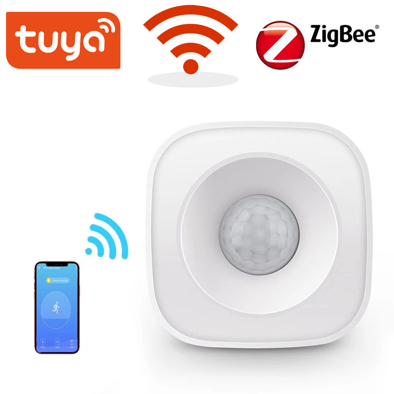 Tuya ZigBee/WiFi PIR Sensor Gerak Detektor Inframerah Nirkabel Sensor Alarm Pencuri Keamanan Kehidupan Pintar Kontrol Aplikasi Kompatibel