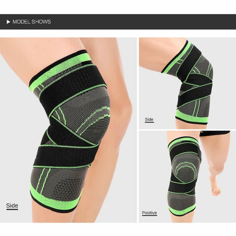 Bandagem protetora de pressão do joelho, suporte elástico para joelho, protetor para fitness e esportes, corrida, 1 peça