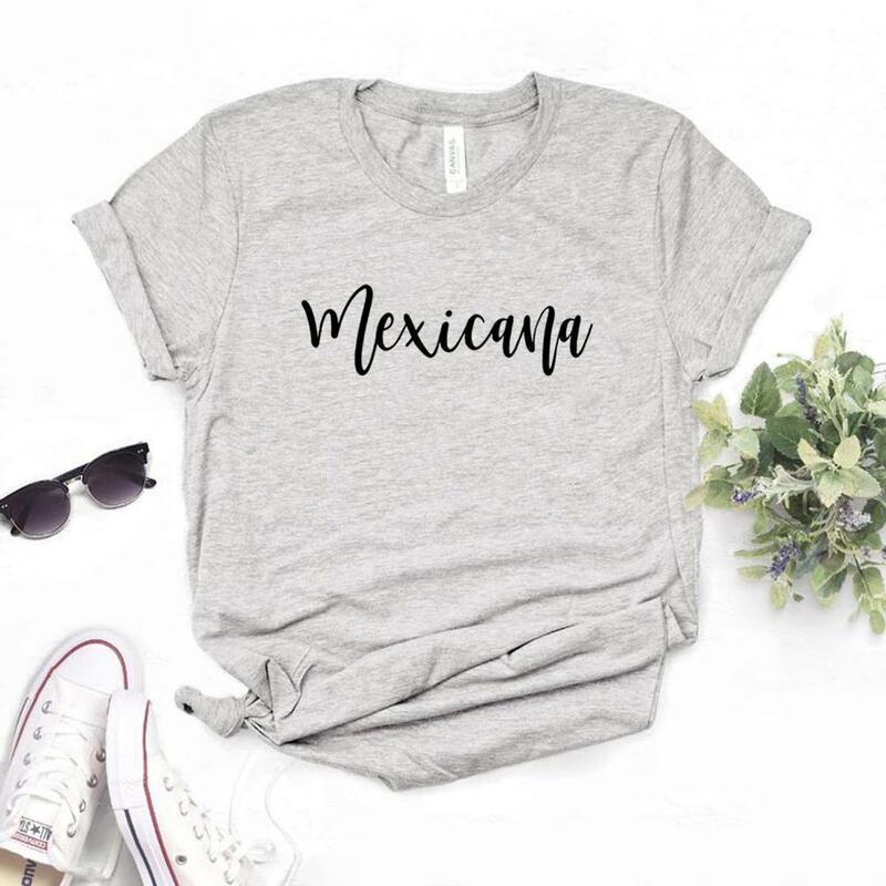 Mexicana latina impressão camisetas femininas algodão casual engraçado t camisa para senhora topo t hipster 6 cor NA-681