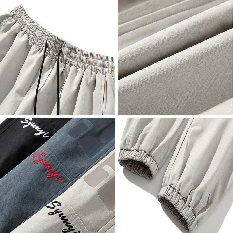 Ankele-pantalones de chándal informales para hombre, ropa de calle con cordón, holgados, a la moda, para primavera y otoño, 2021