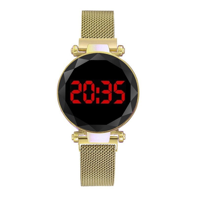 뜨거운 판매 여성 디지털 시계 패션 터치 LED 시계 자기 숙녀 시계 여성 손목 시계 전자 손목 시계 시계