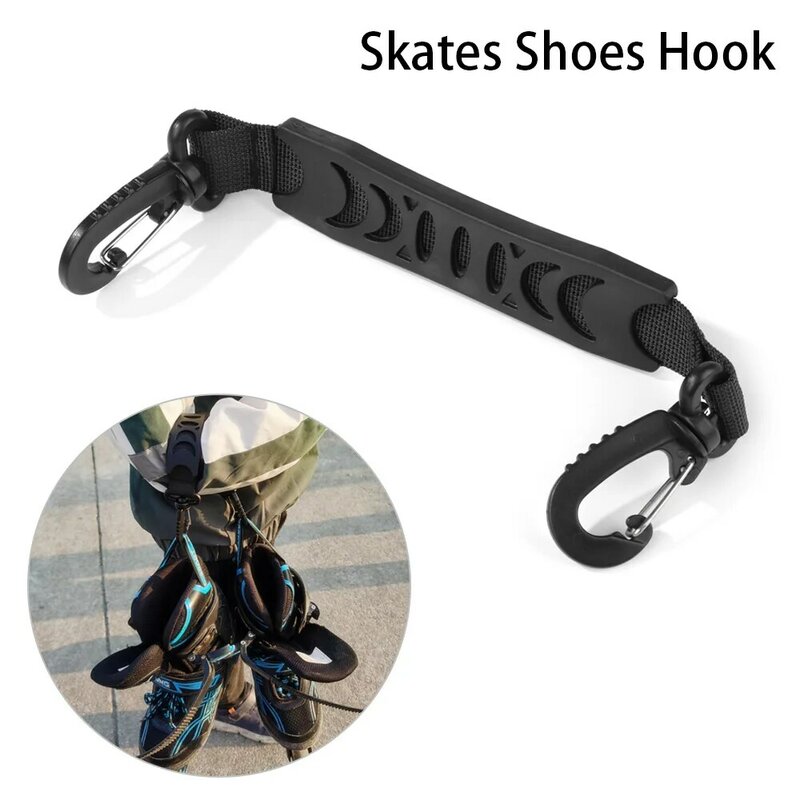 ハイストレングスフック付きローラースケートシューズ、プロの便利なインラインスケートハンドル、屋外スケートアクセサリー用ネックレス、1個