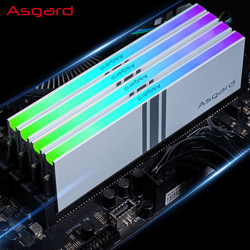 Asgard-Memória RGB DDR4 para Desktop, Série V5, RAM DDR4, 16GB x 2, 3200MHz, 3600MHz, Polar, Desempenho de Overclocking Branco