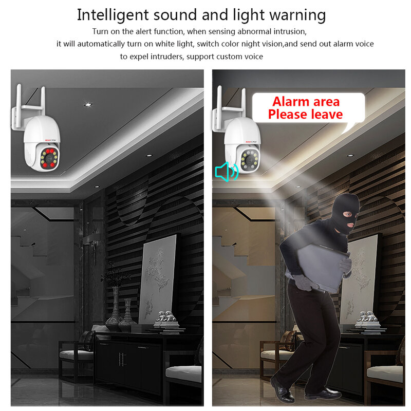 4K Wifi Ip Camera Surveillance Smart Home Security 360 Graden Rotatie Dubbele Licht Full Color Nachtzicht Draadloze Out deur