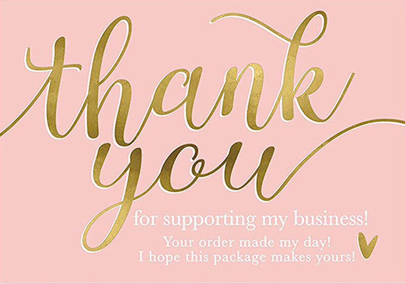 Obrigado por Apoiar Meu Pequeno Negócio, Cartão, Valorização Cardstock para Vendedores, Presente Rosa, 5x9cm, 10-50Pcs