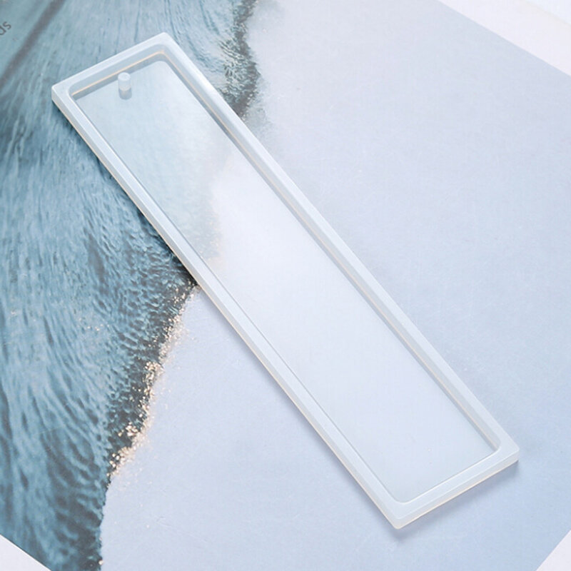 Molde rectangular de silicona transparente para manualidades, marcapáginas, fabricación de moldes de resina epoxi, joyería