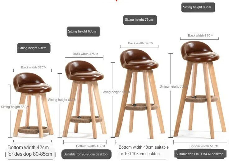 Nordic Solid Wood High Stool Bar Stool Modern Minimalist Rotatable Bar Chair Leisure Back Chair Stool