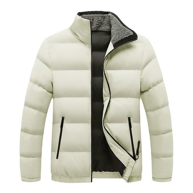Зимнее пальто, мужская стеганая куртка, теплая мужская парка на молнии с воротником-стойкой, верхняя одежда для мужчин, куртка erkek mont