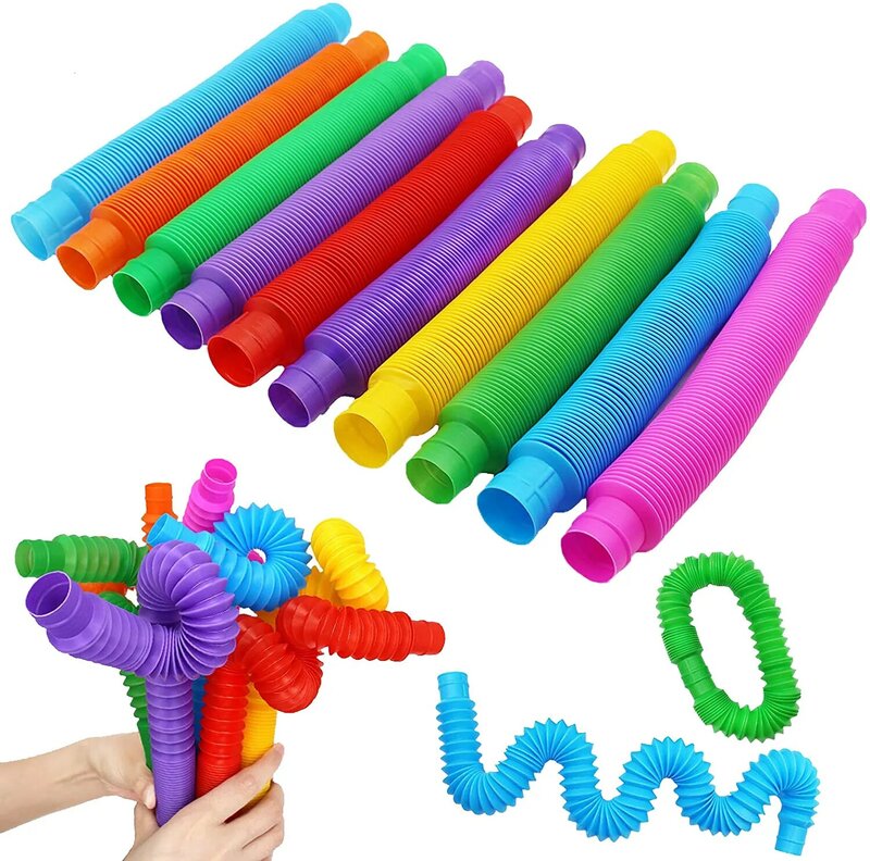 Colorful Tubes Fidget Toys Folding Autism Adults Sensory Stress Relief Simple Toys for Adults Children Funny Antistress Toy