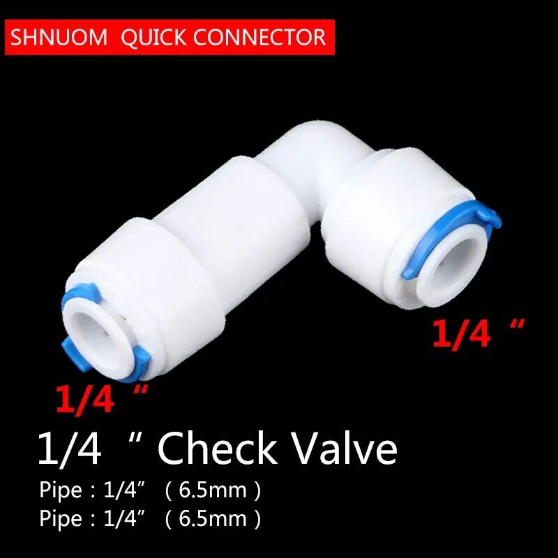 1/4 connector 3 3 3/8 tube tube tubo branco válvula de retenção em linha reta-através do conector de tubulação comum de 9.5mm de acessórios de purificador de água do sistema de osmose reversa