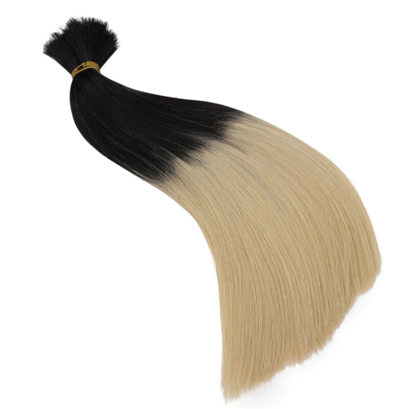 Real beleza ombre em linha reta a granel do cabelo humano para trança colorido brasileiro remy nenhum trama extensões de cabelo 45cm a 70cm
