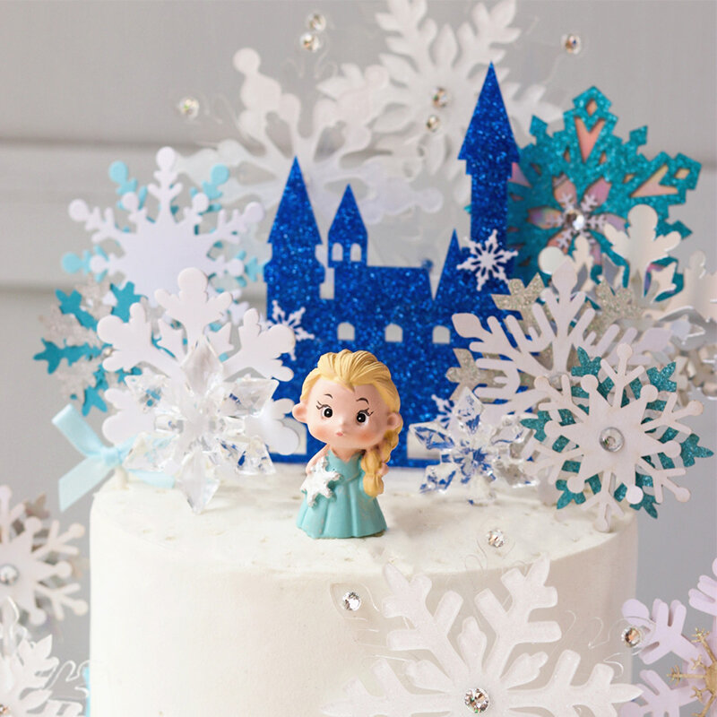 Eis Prinzessin Cupcake Topper Königin Weihnachten Schneeflocke Kuchen Topper Kinder Happy Birthday Party Kuchen Decor Baby Dusche Hochzeit