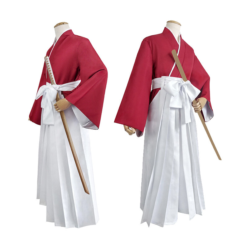 Disfraz de Cosplay de Himura Kenshin para hombres y mujeres, peluca de Cosplay de Rurouni Kenshin, trajes de Kendo, Kimono de Halloween, nuevo, 2021