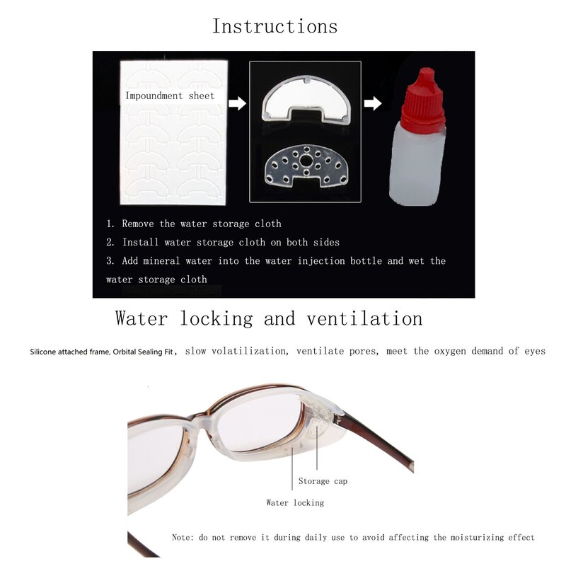 Dry eye wet goggles  dry moisturizing goggles  wet protective glasses against blue light radiation