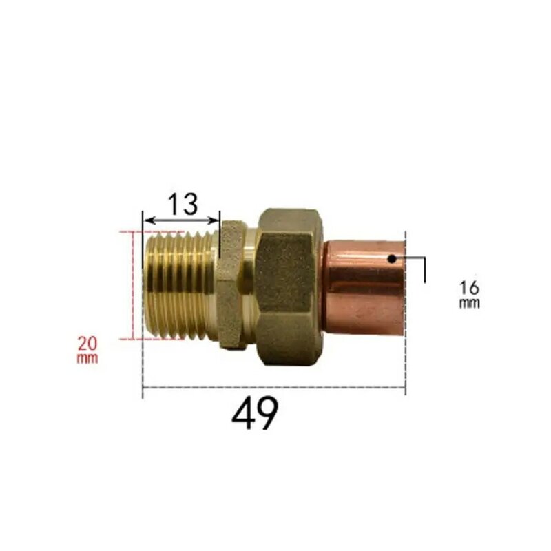 DN15グラム1/2 "bspp男性のx銅内径16ミリメートル真鍮銅エンドフィードフィッティング直立カプラアダプタ水ガスオイル