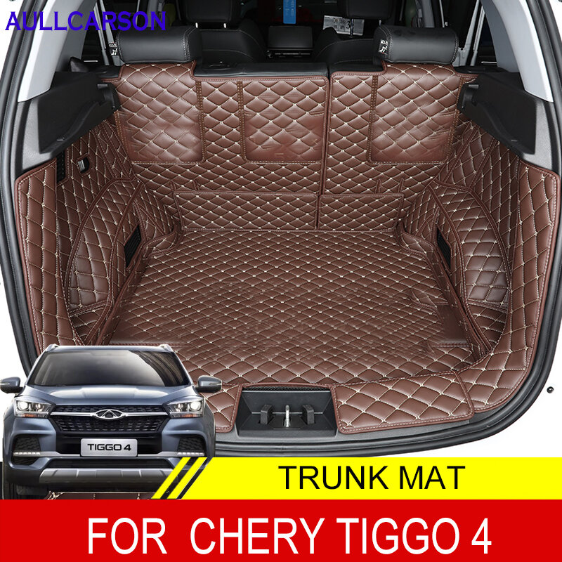 Tapis de coffre en cuir pour Chery Tiggo 4, doublure de cargaison durable, tapis de coffre, film arrière 5X, décoration intérieure, accessoires de couverture