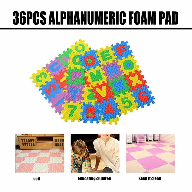 Puzzle en mousse pour bébé, 36 pièces, alphabet ABC, lettres, polymère, jouet d'apprentissage