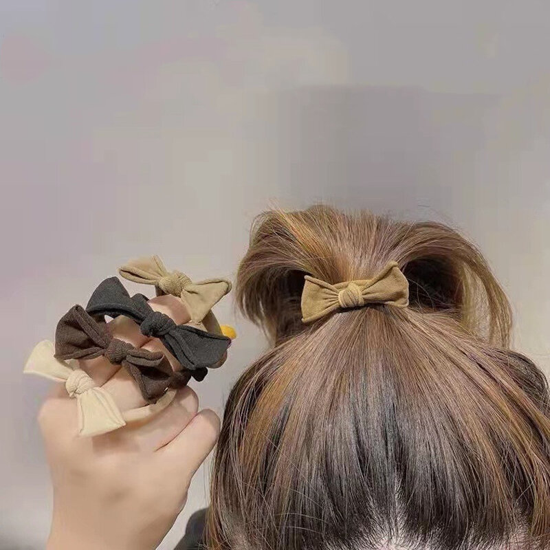 Bandas para el pelo con lazo para niña y mujer, accesorios para el pelo con Coleta, Color marrón, negro y blanco, 5 colores, 10 unidades, 2021