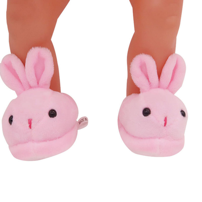 Boneca feita a mão de algodão, chinelos quentes de 18 polegadas, boneca de desenho de coelho, sapatos de 43 cm, bonecas recém-nascidas, brinquedos para meninas, 2020