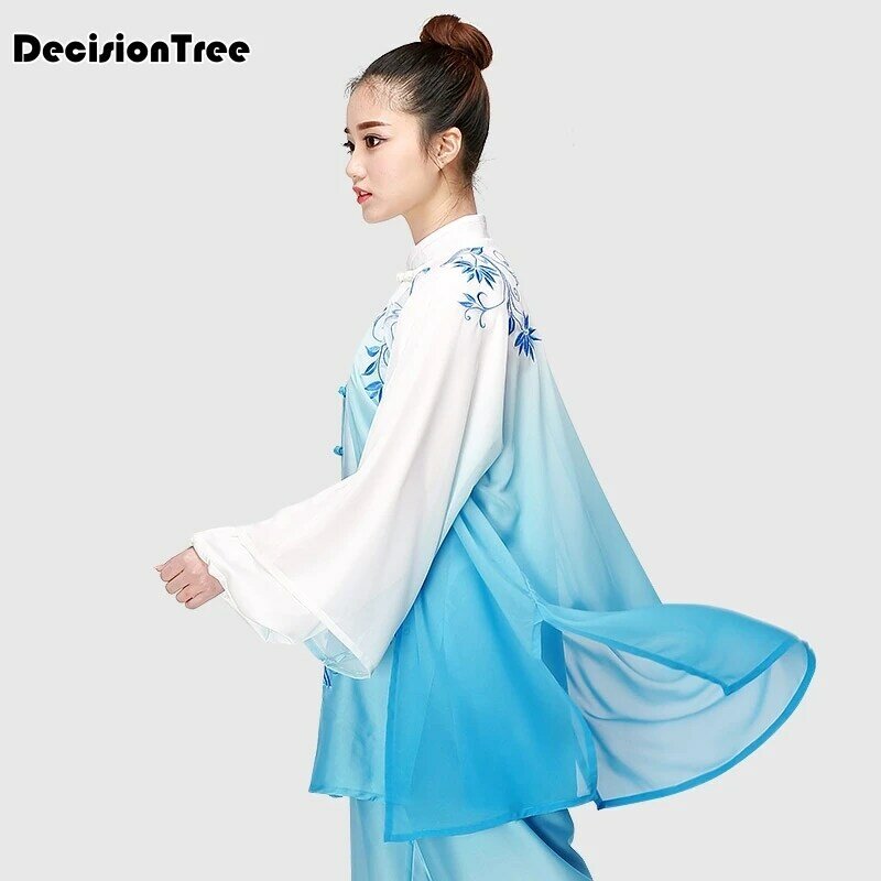 Conjunto uniforme bordado de Tai Chi para homens e mulheres, roupas kungfu, wushu chinês, masculino e feminino, 2023