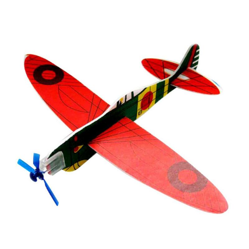 DIY 손 던지는 어린이를위한 작은 글라이더 장난감 거품 비행기 조립 모델, 야외 스포츠 어린이 장난감 게임 생일 선물