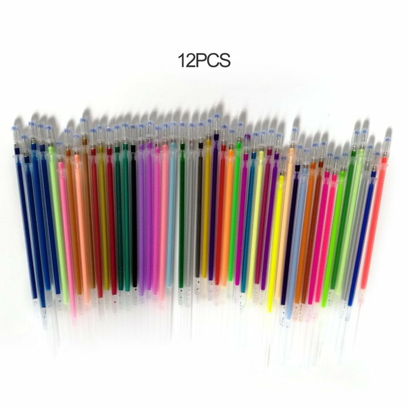 New 1.0mm Colorful Gel Pen Fluorescent Refills Color Cartridge Flash Pen Smooth Ink Painting Graffiti Pens Student Stationery