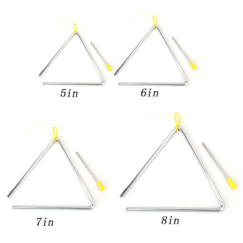 Percussion Triangle en métal Durable de 5/6/7/8 pouces, Instrument Musical pour enfants, jouet Orff, Triangle