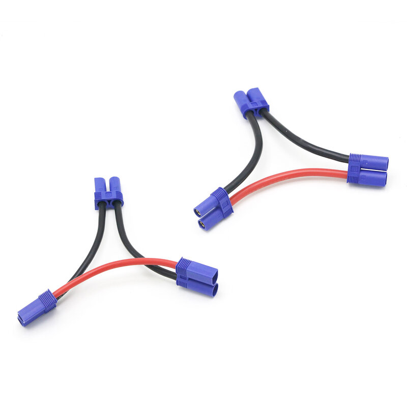 EC5 równoległe złącze baterii kabel podwójny przedłużacz Y Splitter 12AWG przewód silikonowy 10CM Y / O styl na zabawki zdalnie sterowane