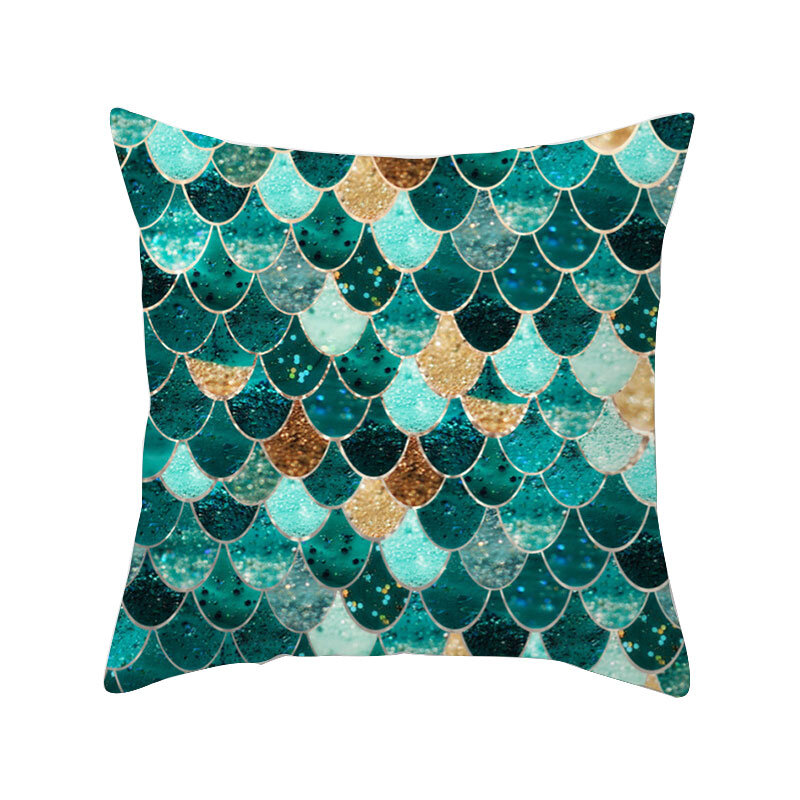 Funda de cojín de la serie verde, cubierta de almohada abstracta de geometría de ojos, fundas de almohada decorativas para sofá, decoración del hogar, 45x45cm