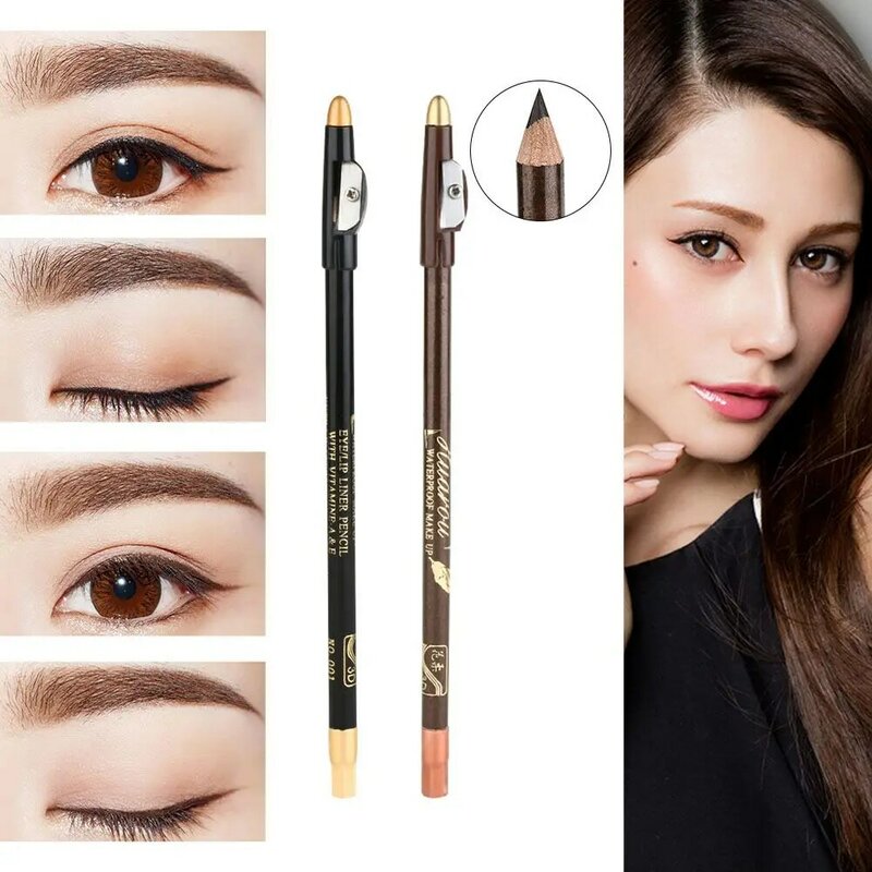 Fashion Makeup kecantikan alis hitam/coklat pensil Eye Liner tutup rautan tahan air
