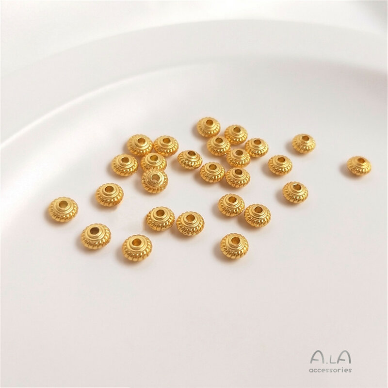 Sub-golden sand oro muto color oro lanterna perlina perlina fatto a mano fai da te primo braccialetto gioielli collana accessori perline sciolte