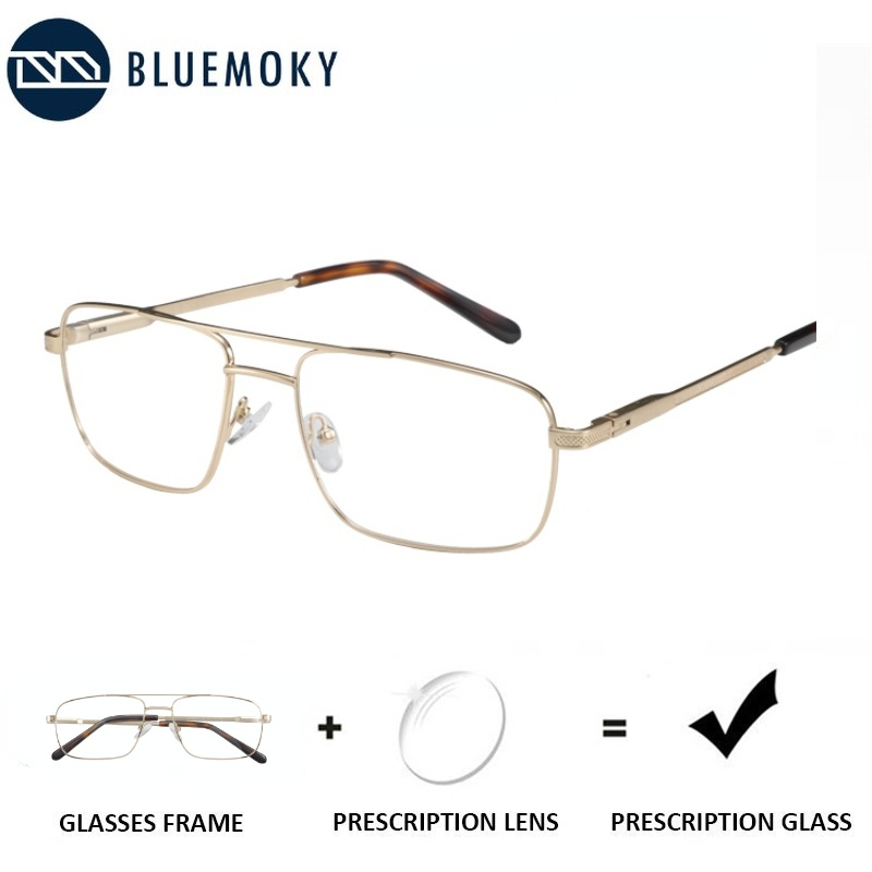 BLUEMOKY – lunettes de Prescription progressives pour hommes, Double faisceau, myopie optique, monture Anti-lumière bleue, photochromique