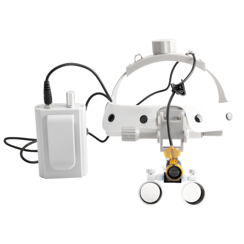 Стоматология 2.5X/3.5X увеличительные очки стоматологические лупы с налобной стоматологической лампой с стоматологическим желтым оптическим фильтром