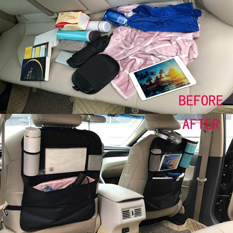 منظم للمقعد الخلفى مزود بمبرد المقعد الأمامي تخزين الاطفال جيب حقيبة السيارات السفر ركلة حصيرة